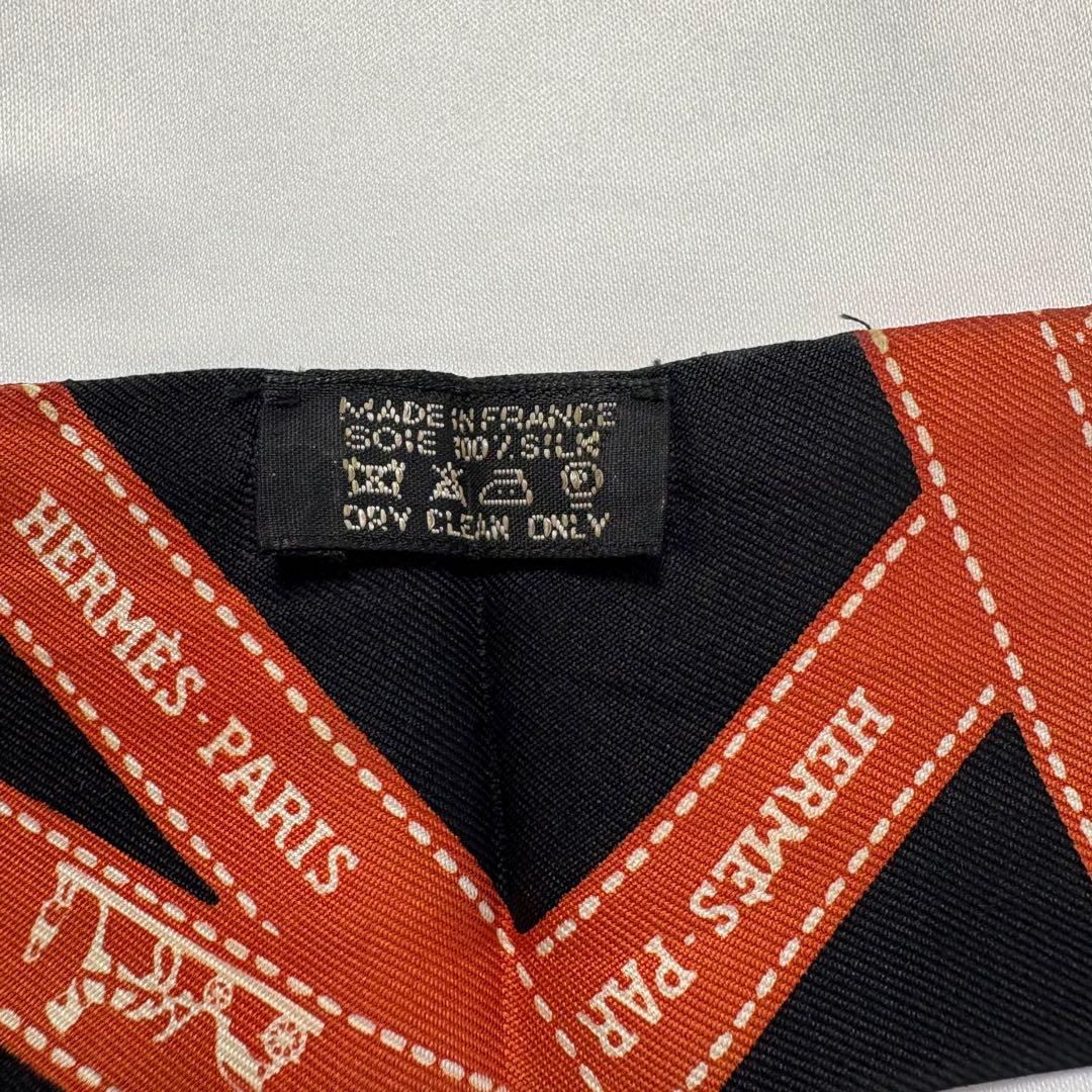 【sn様】エルメス　ツイリー　ボルデュック　ブラック✖︎オレンジ