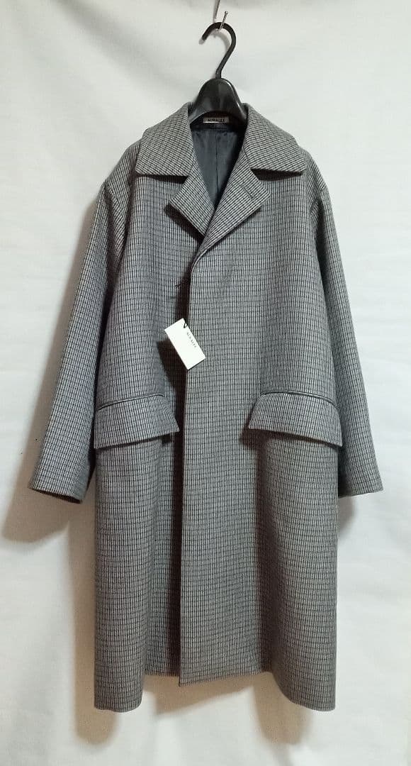 【美品 AURALEE】DOUBLE FACE CHECK COAT