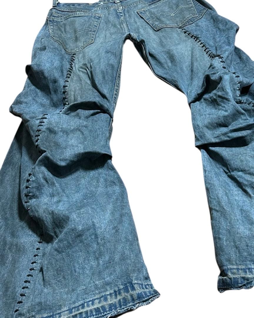 リメイク 1点物 再構築 ダメージジーンズ デニムパンツ