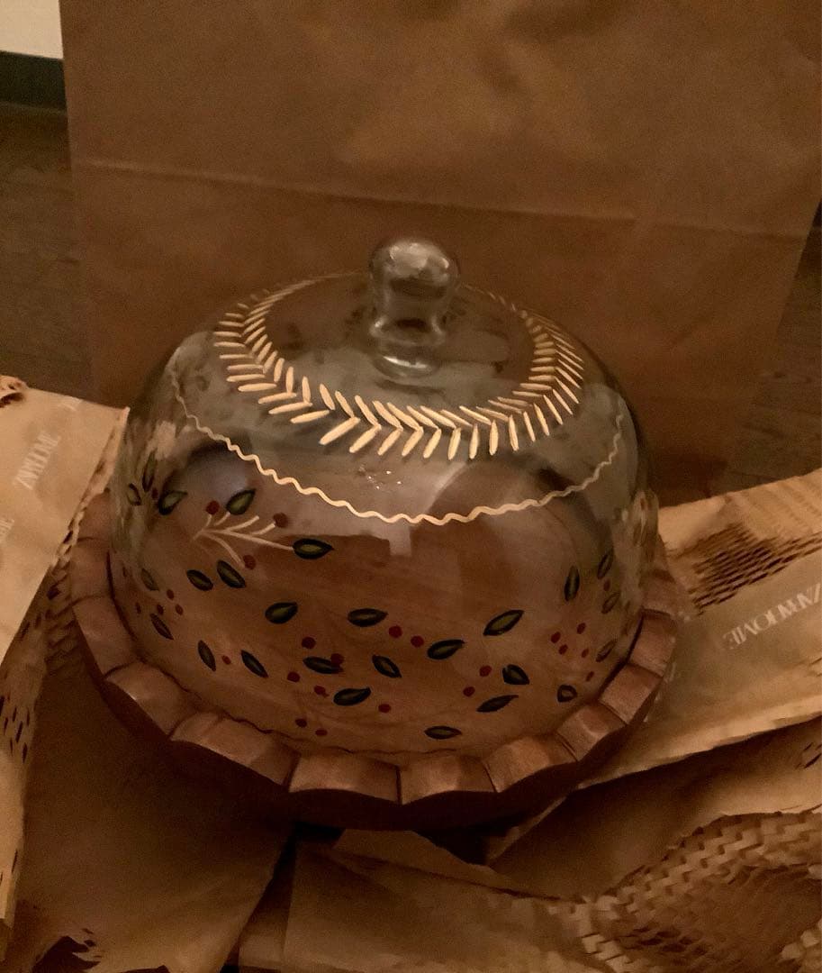 ZARA HOME クリスマスウッドスタンド付きケーキドーム【新品•タグ付き