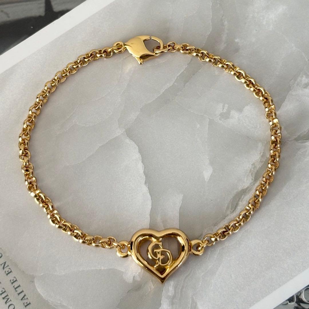 【箱付き】【未使用品】Dior✨ブレスレット CDロゴ ハート ゴールドm291