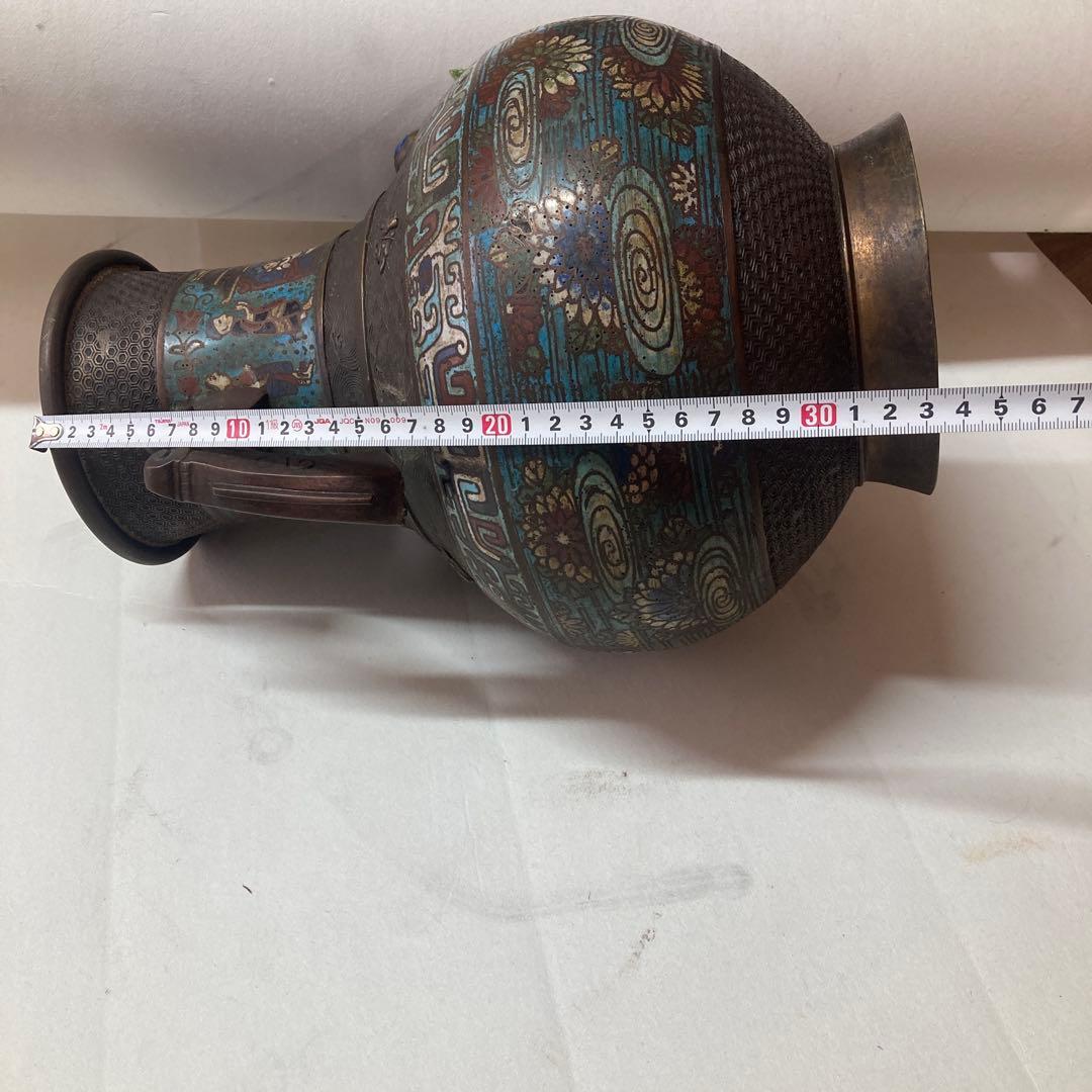 は*ま様 中国 銅 七宝焼 花瓶 アンティーク