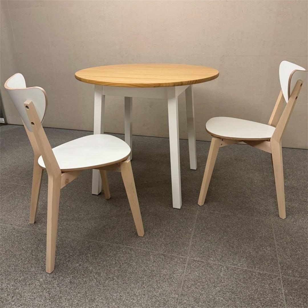 IKEA ノールドミーラ チェア 2脚セット ホワイト/バーチ