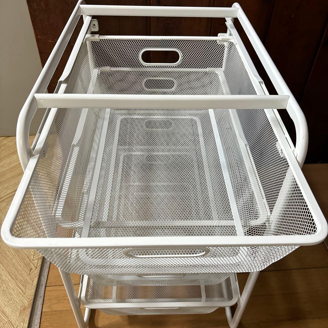 IKEA イケア ALGOT メッシュバスケット 4段 引き出し ホワイト - メルカリ