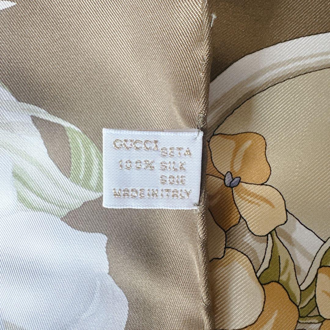 GUCCI グッチ シルクスカーフ 花柄 フラワー　ストール ショール