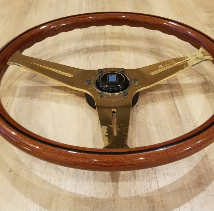 NARDI☆ナルディクラシックウッドステアリング/当時物ゴールド 38
