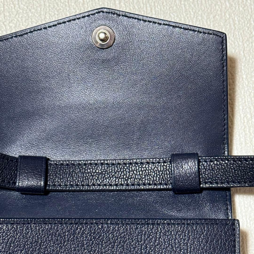 極美品✨ 現行 ダンヒル ショルダーバッグ レザー シボ革 dロゴ ネイビー