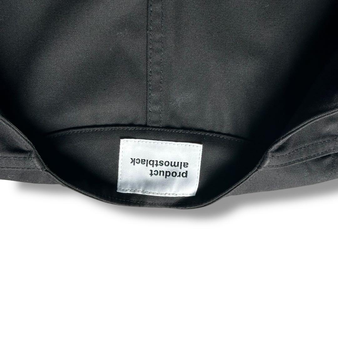 極美品 オールモストブラック ノーカラー シャツジャケット ウォッシャブル 黒