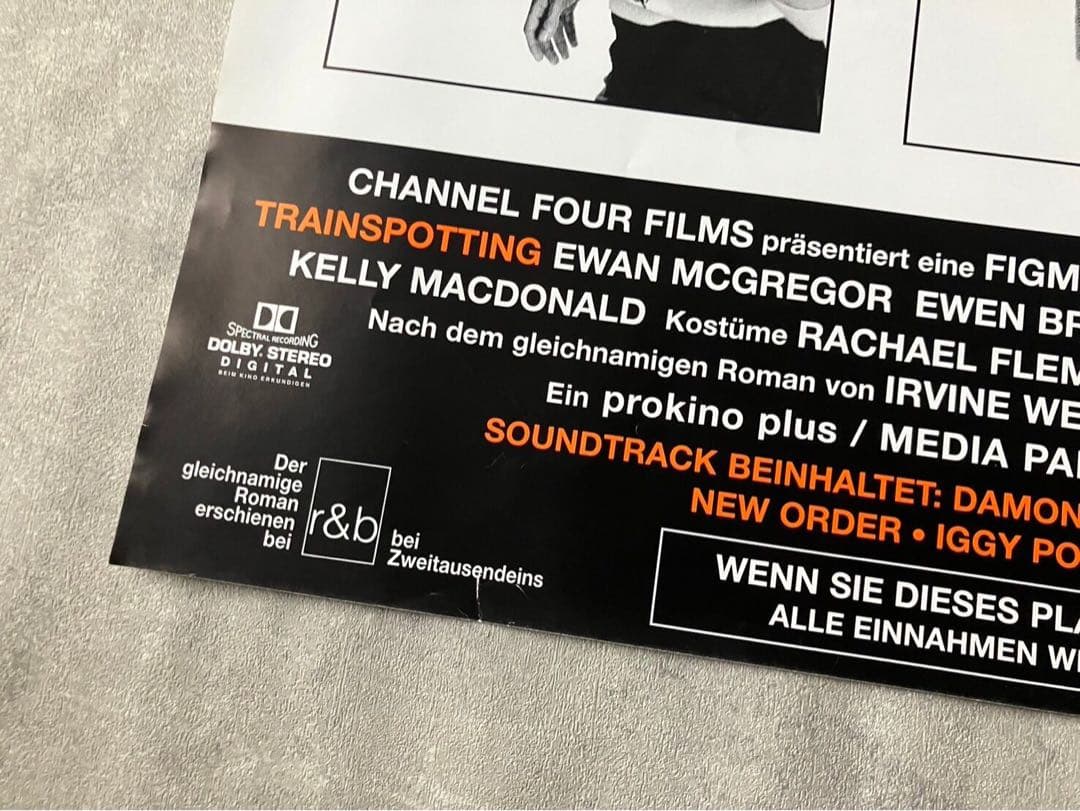 希少 独版オリジナルA1★トレインスポッティング 劇場ポスター1996