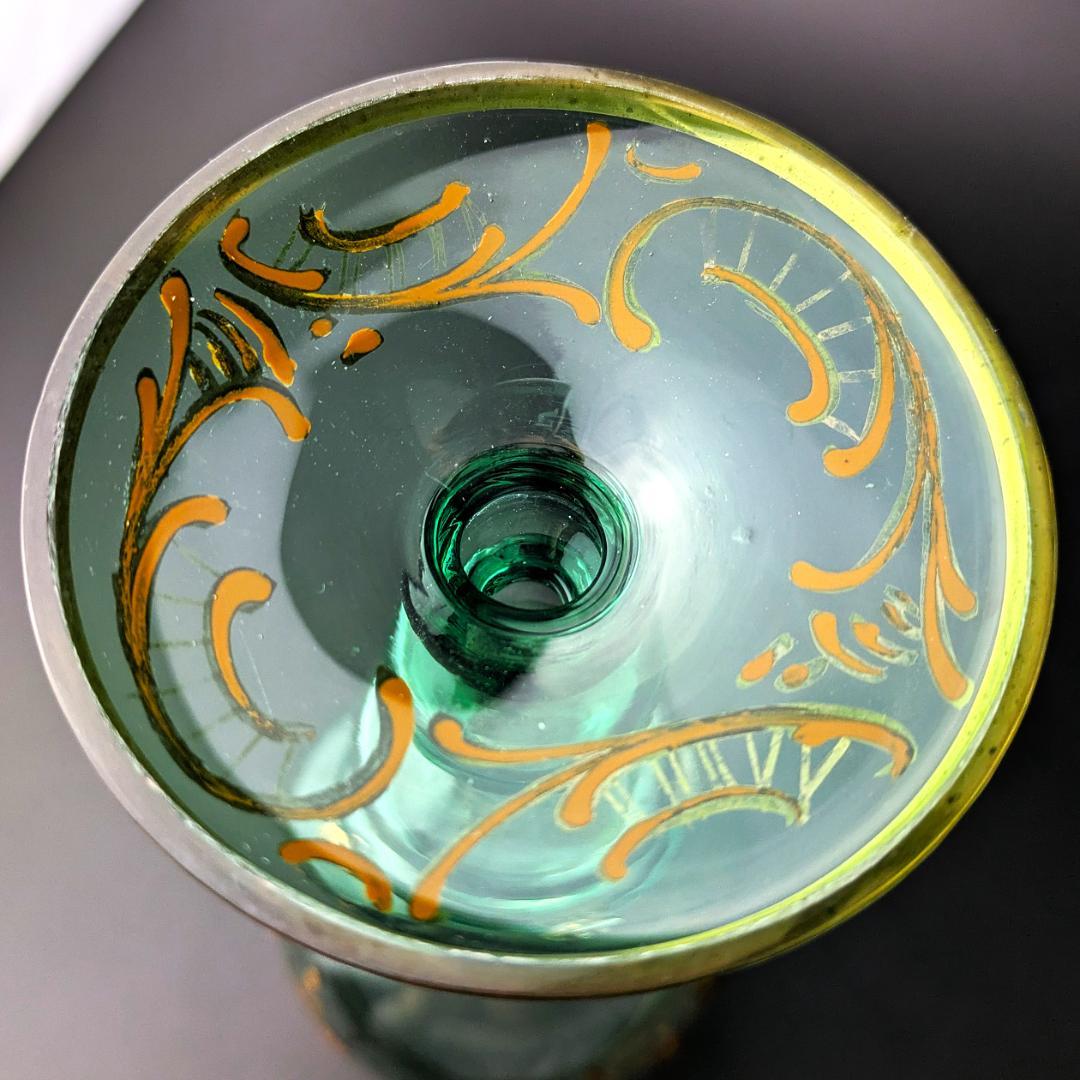 モーゼル金彩ルネサンス調ゴブレット3客 希少ヴィンテージ ボヘミア