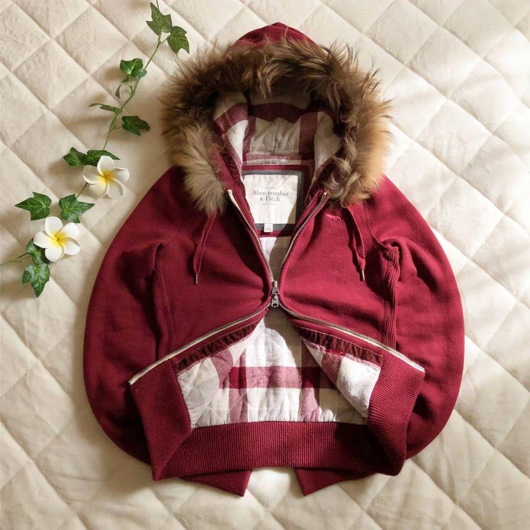 ❤️y2k アバクロ ファーダブルジップパーカー 海外ガール 平成ギャル