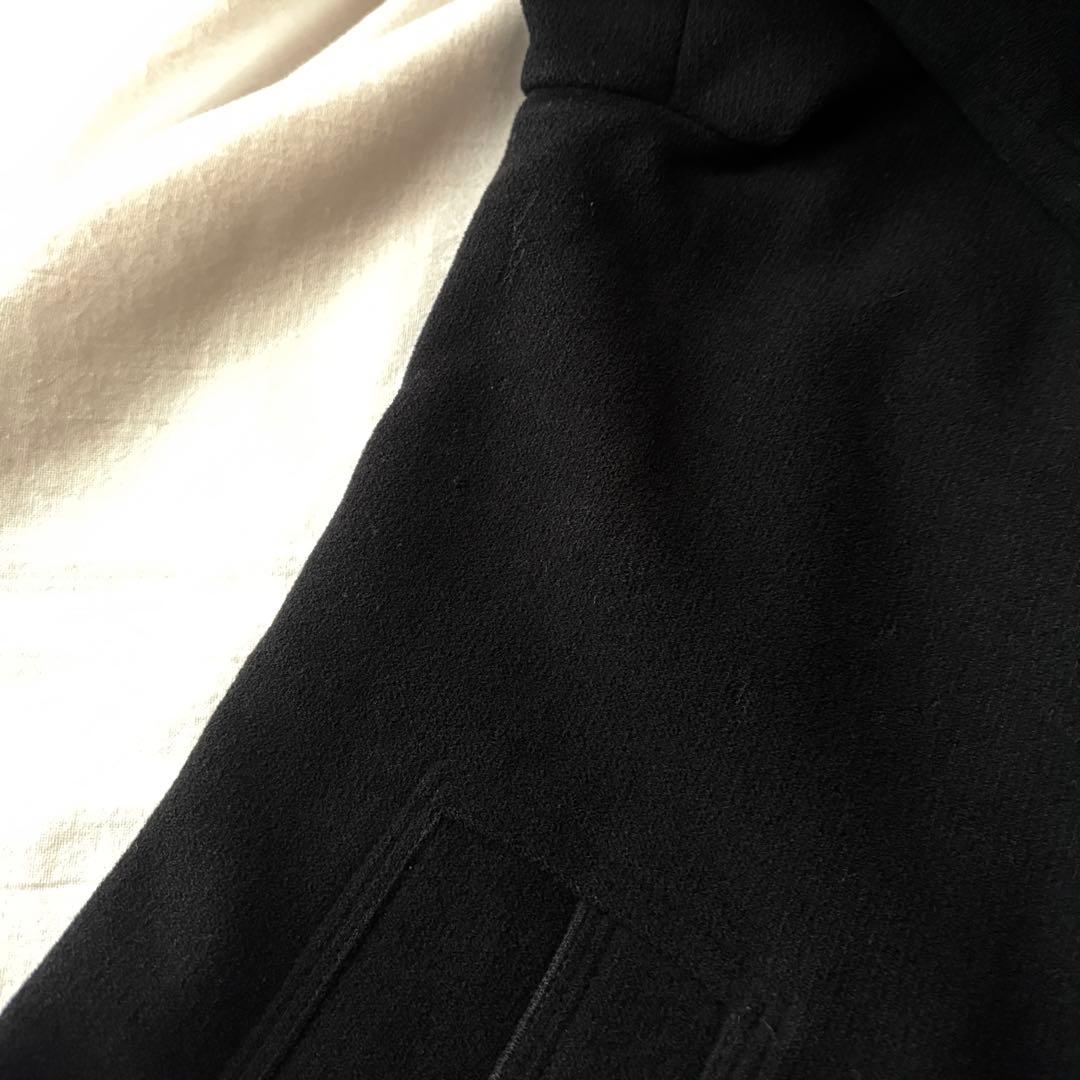 GIORGIO ARMANI 52 マオカラー ハーフコート 丸襟 ブラック - メルカリ