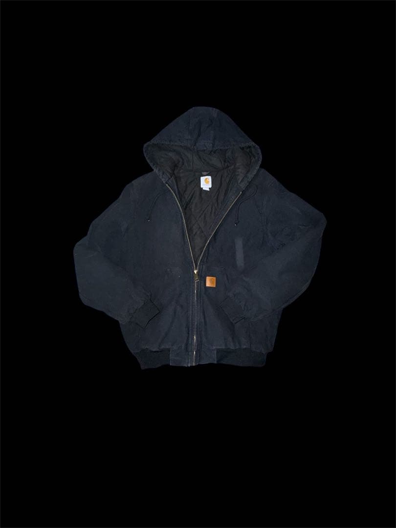 Carhartt ブラックフード付きアクティブジャケットメキシコ製