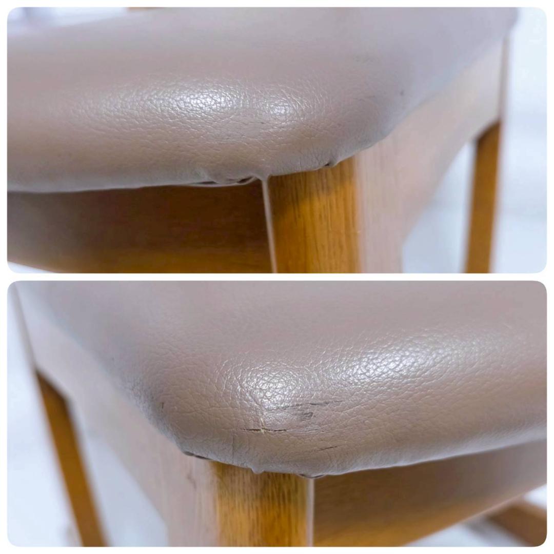 【美品】hikari 光製作所 木製ダイニングチェア 合皮レザー①
