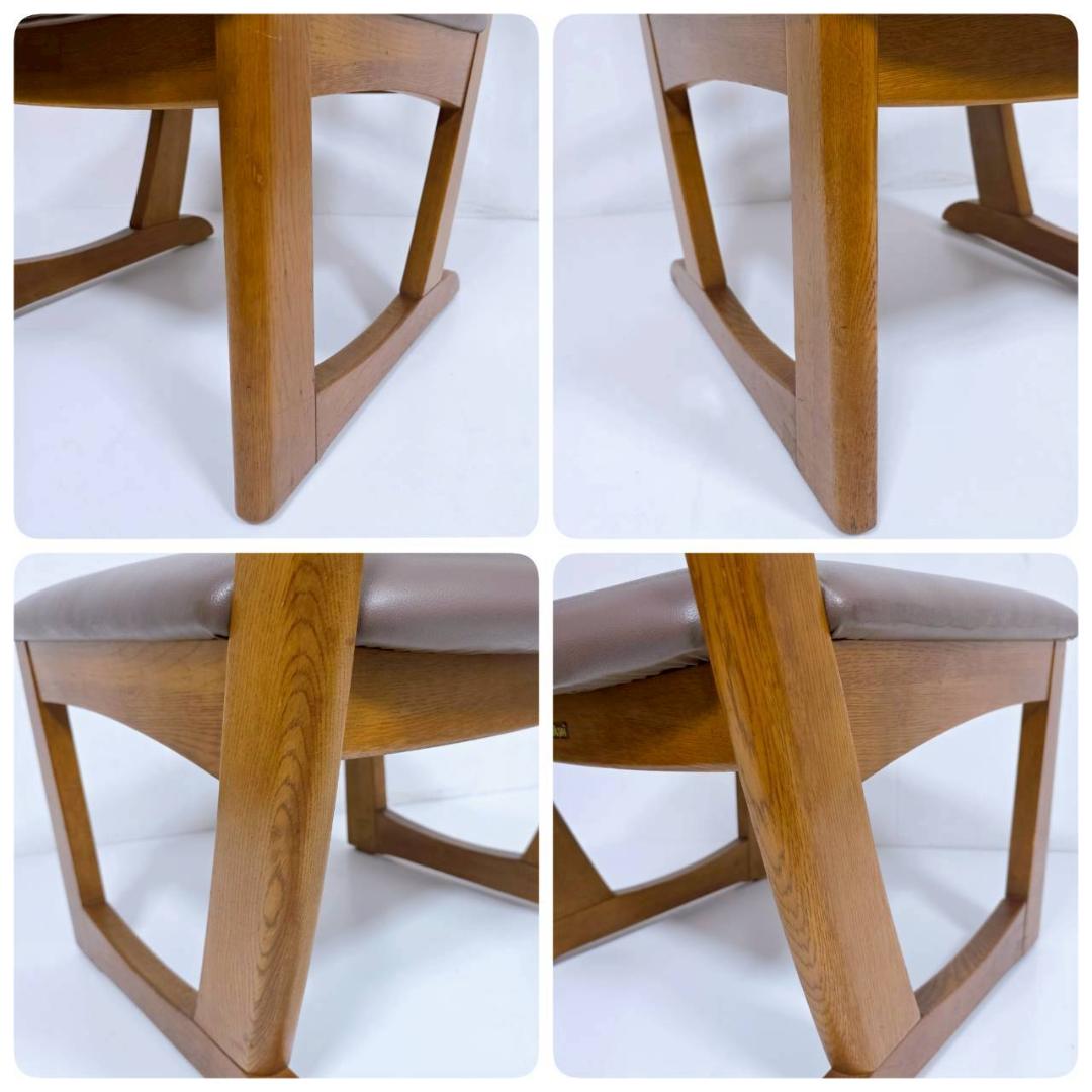 【美品】hikari 光製作所 木製ダイニングチェア 合皮レザー①