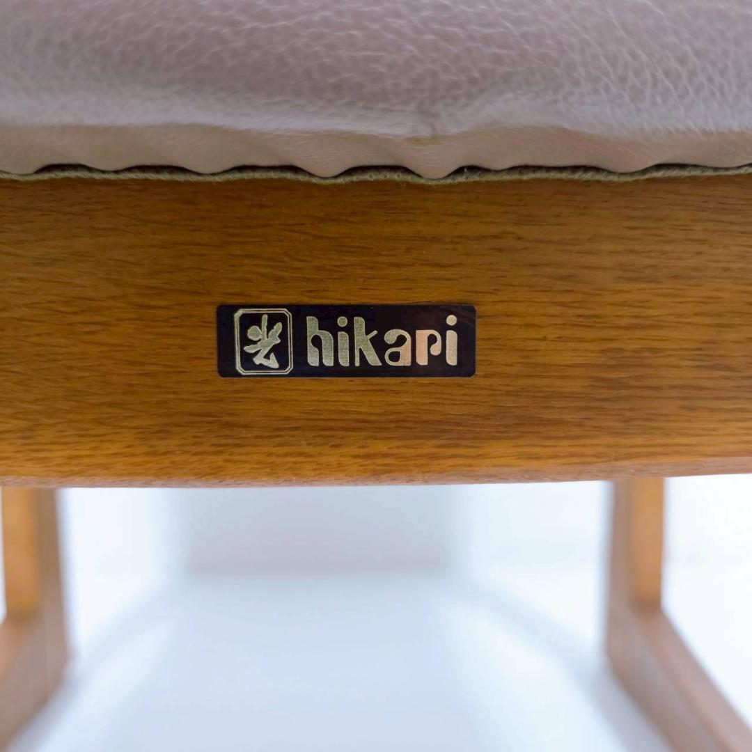 【美品】hikari 光製作所 木製ダイニングチェア 合皮レザー①