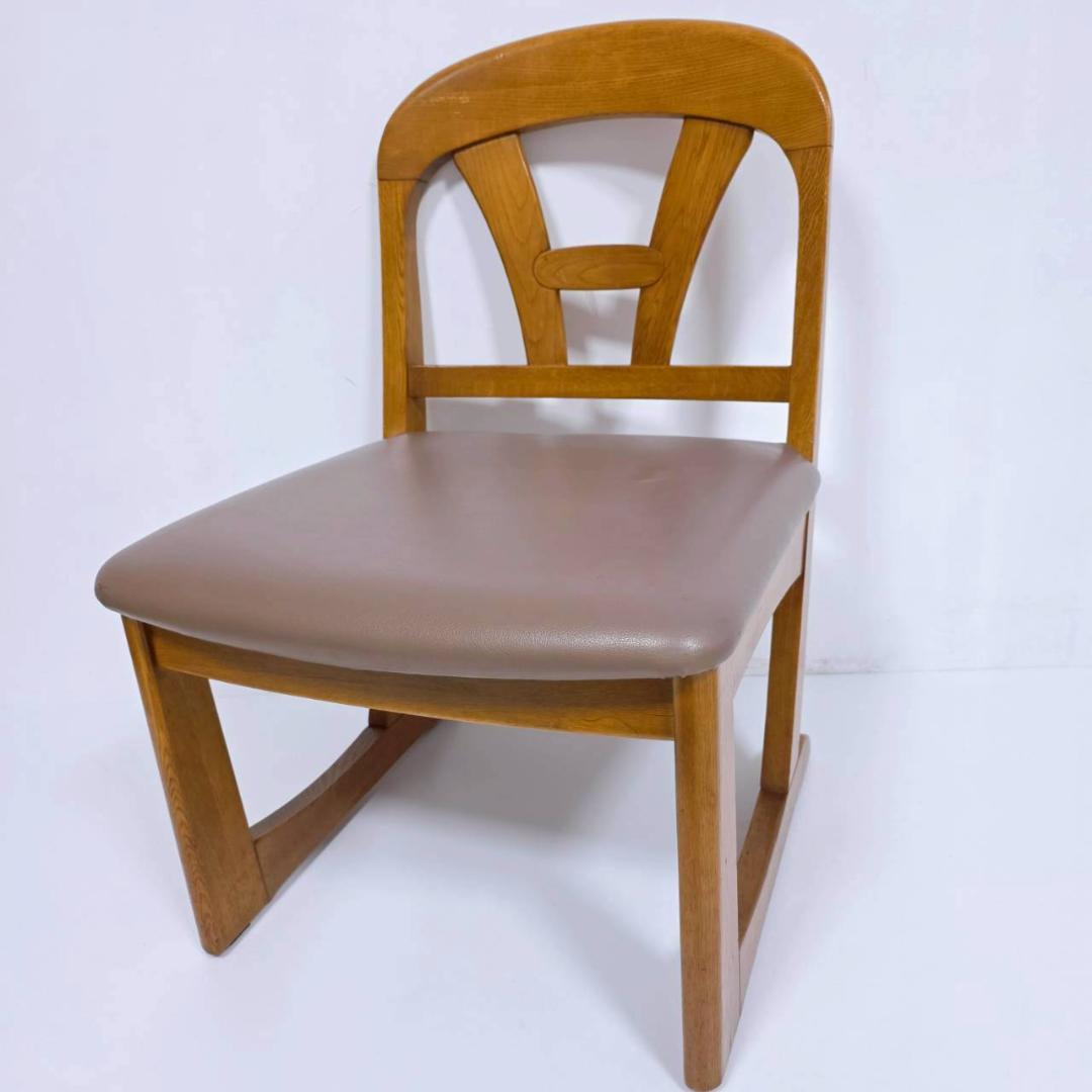 【美品】hikari 光製作所 木製ダイニングチェア 合皮レザー①