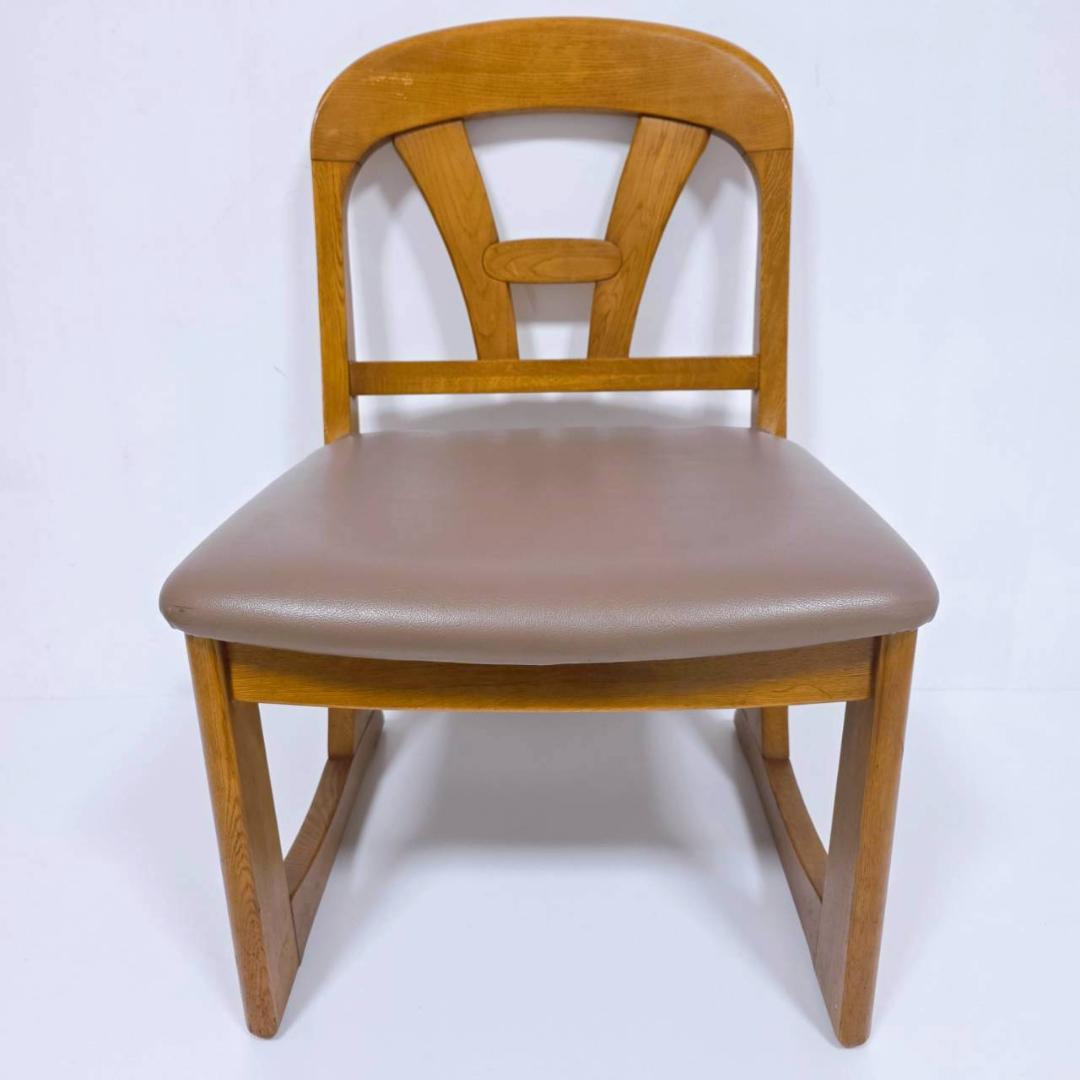 【美品】hikari 光製作所 木製ダイニングチェア 合皮レザー①