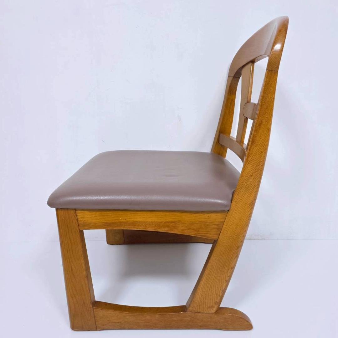 【美品】hikari 光製作所 木製ダイニングチェア 合皮レザー①