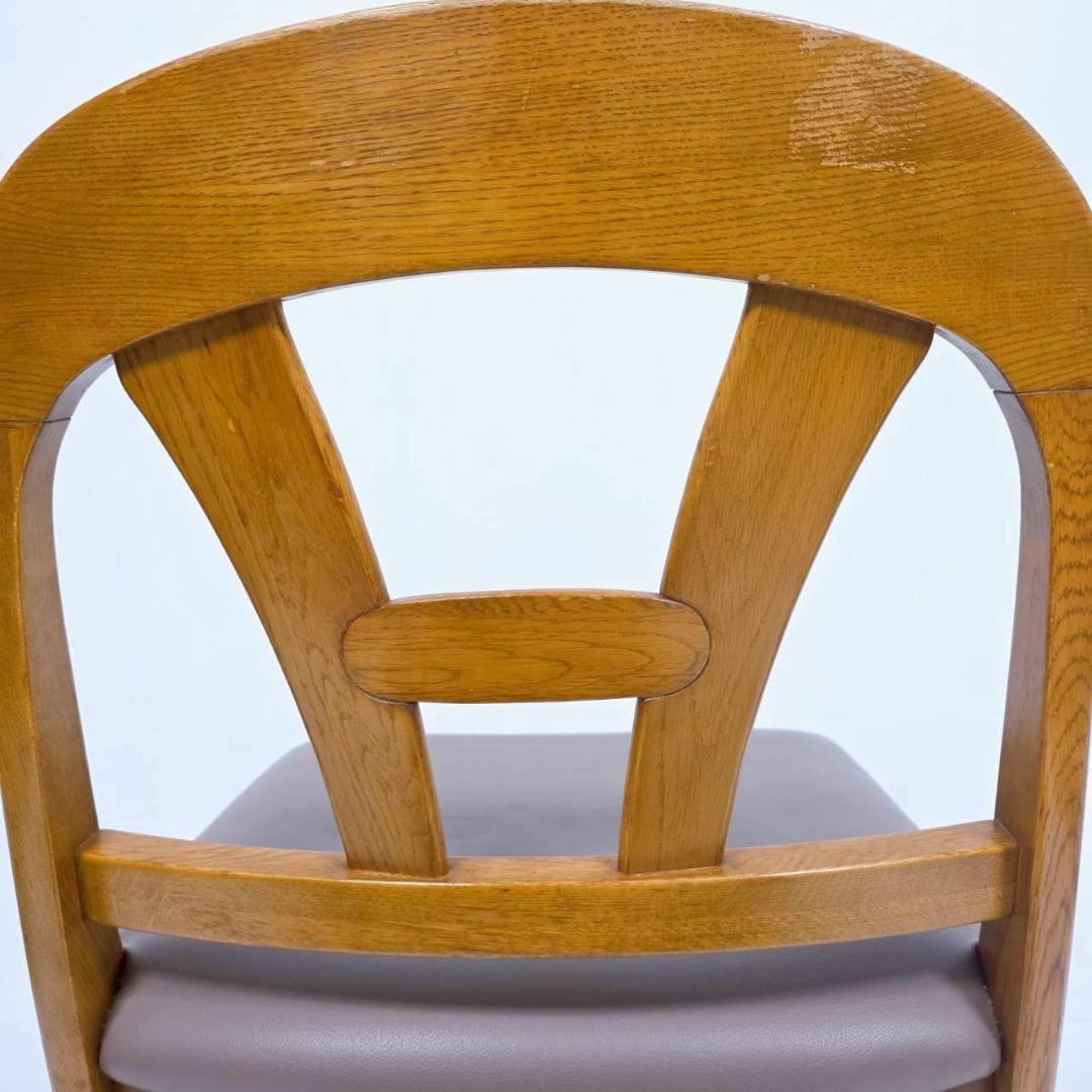 【美品】hikari 光製作所 木製ダイニングチェア 合皮レザー①