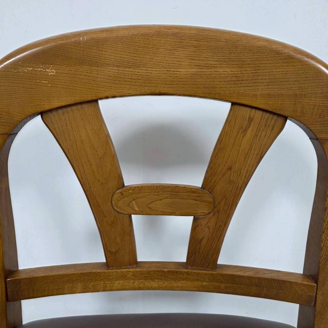 【美品】hikari 光製作所 木製ダイニングチェア 合皮レザー①