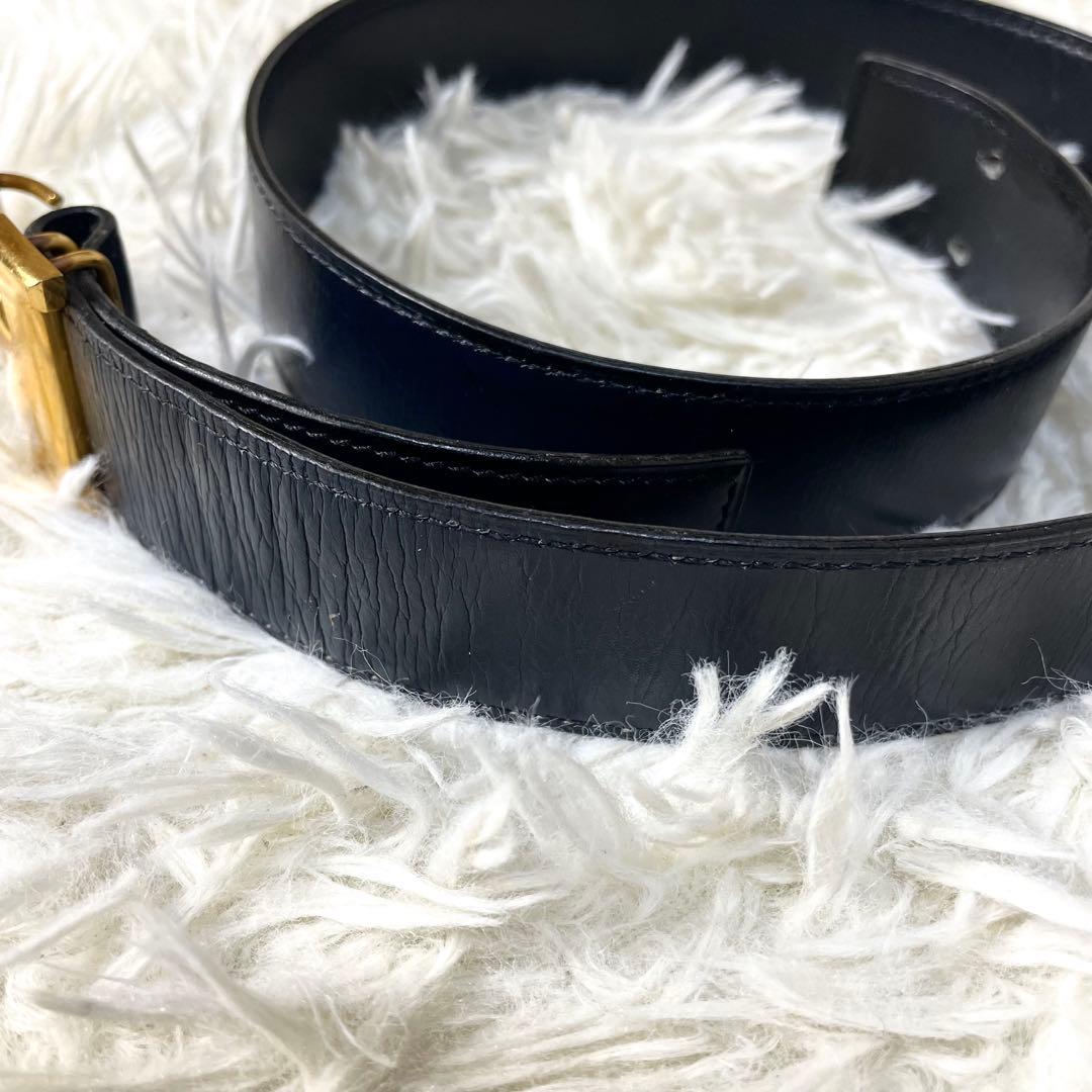 HERMES エルメス　ベルト　H型　ゴールド　ブラック