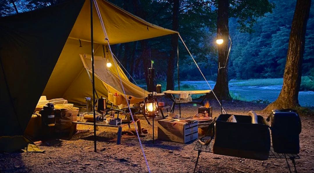 取説付《テンマク大炎幕 仕様》二股フレーム＋棟ポール　らくらく設営快適空間