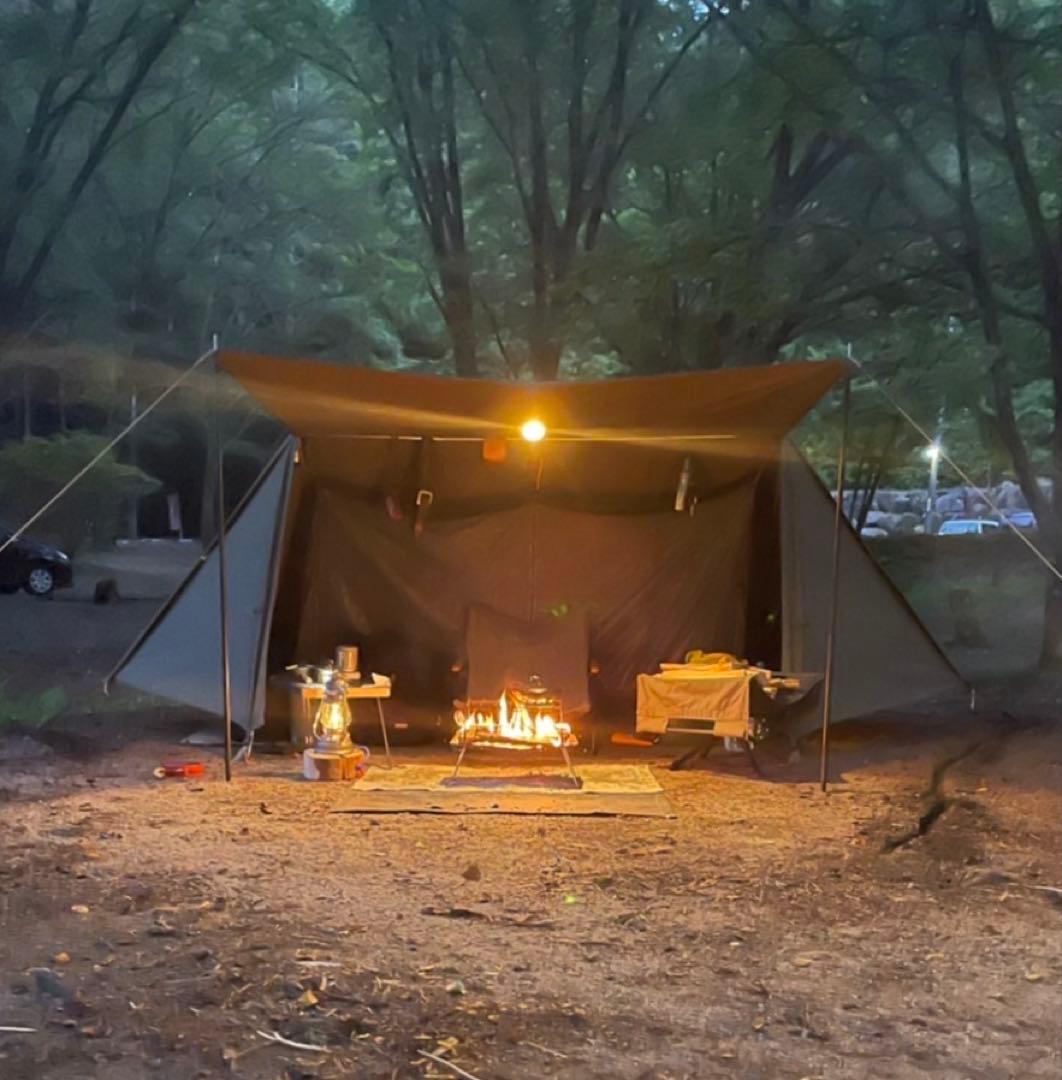 取説付《テンマク大炎幕 仕様》二股フレーム＋棟ポール　らくらく設営快適空間