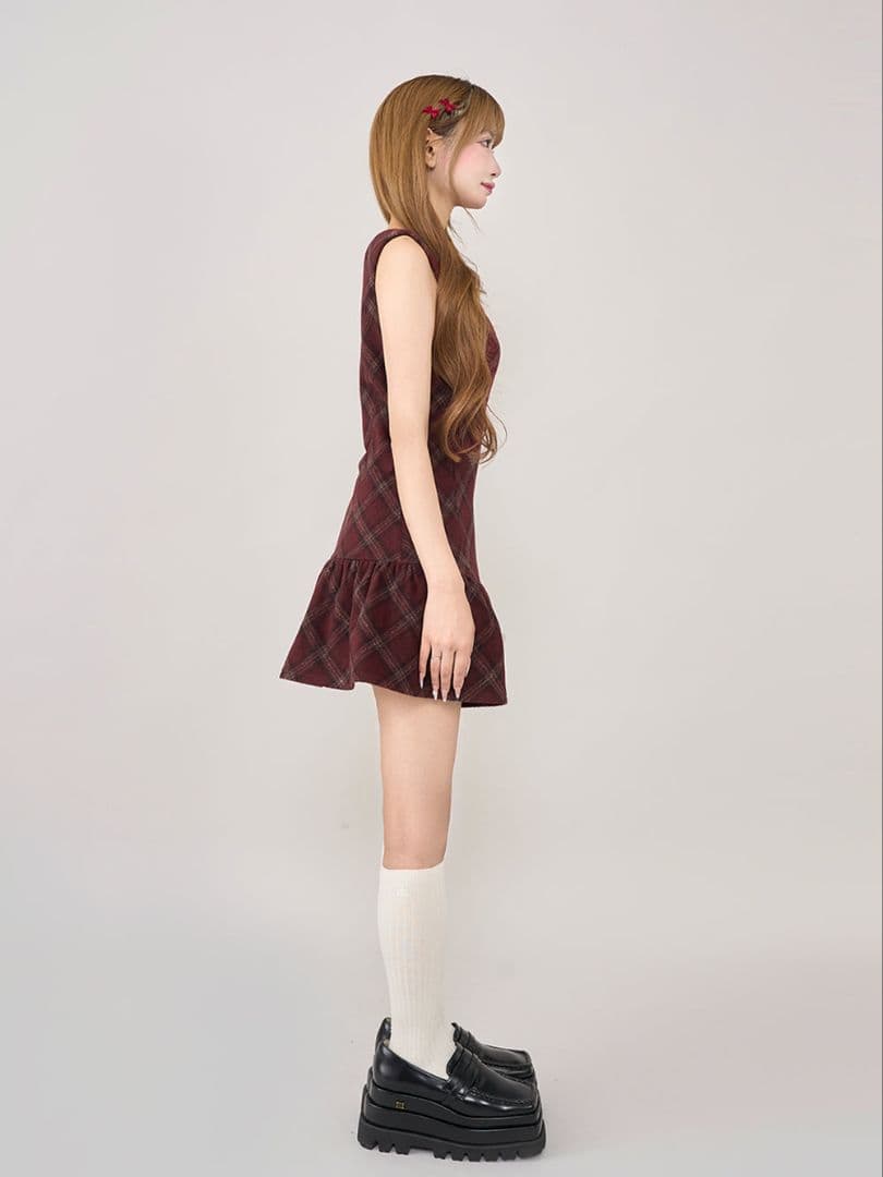 Darich タータンチェックノースリミニワンピース FL