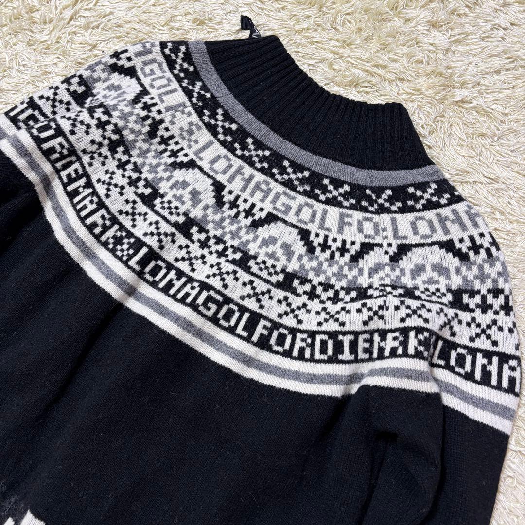 MARK&LONA Dexter Zip Pullover ニット スカル 総柄