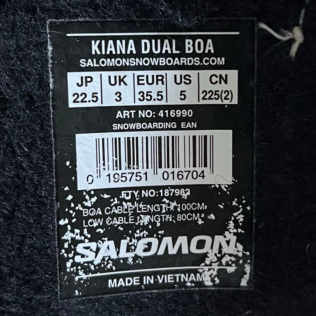 【即日発送】スノボ　SALOMON　KIANA DUAL BOA 22.5cm