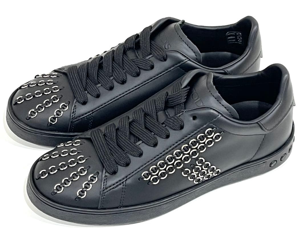 h766 新品　TOD'S トッズ　レザー　スニーカー　ブラック　22cm