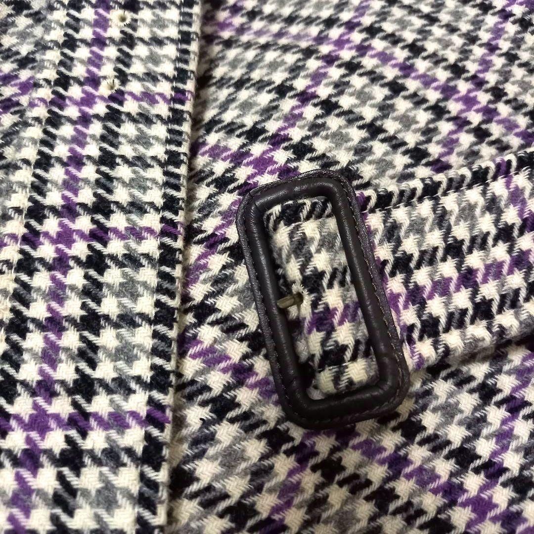 ポールスミス ブラックレーベル 千鳥柄ダブルブレストコート ベルト付き Aライン