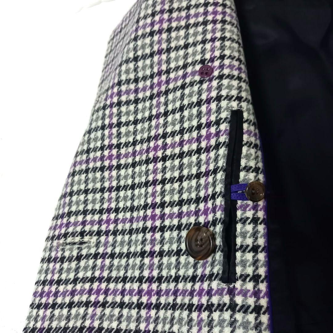 ポールスミス ブラックレーベル 千鳥柄ダブルブレストコート ベルト付き Aライン
