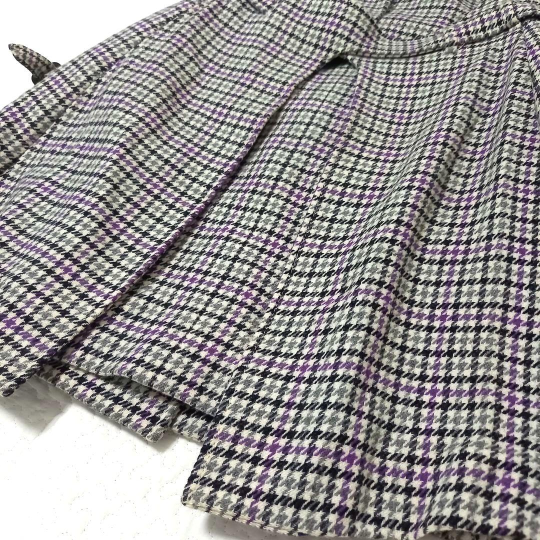 ポールスミス ブラックレーベル 千鳥柄ダブルブレストコート ベルト付き Aライン