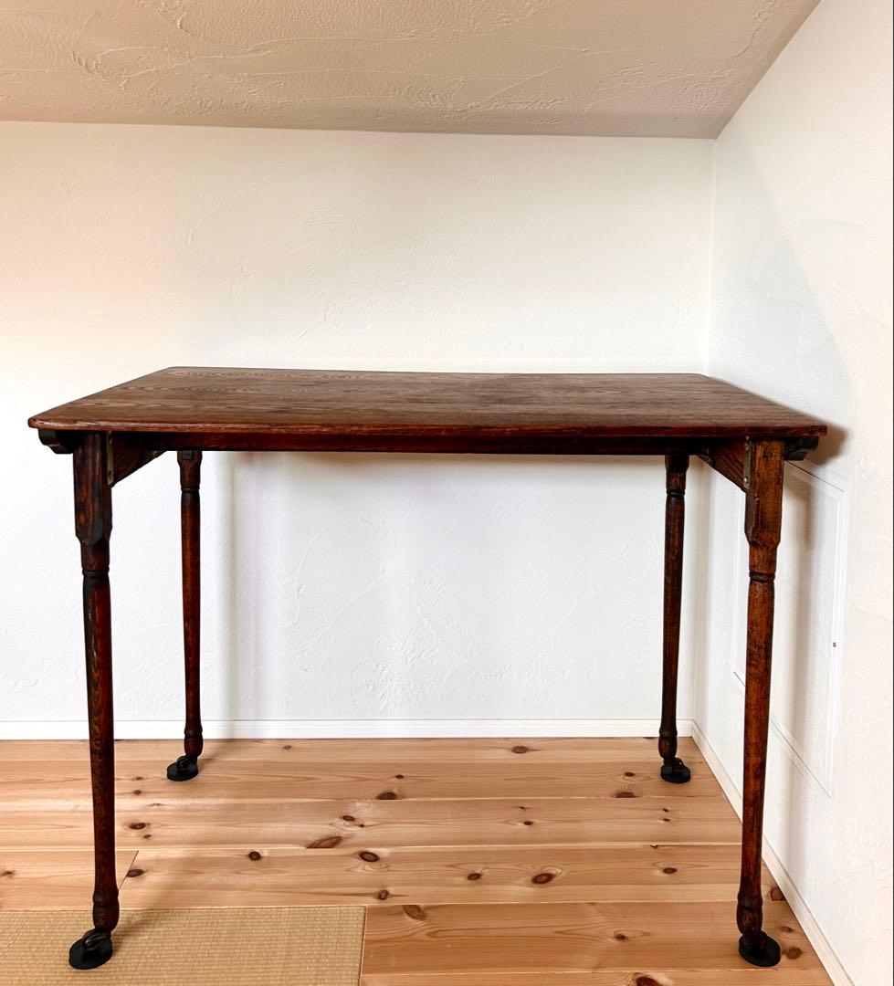 1940年代 フランスアンティーク古木ダイニングテーブル/木製机/作業台/デスク