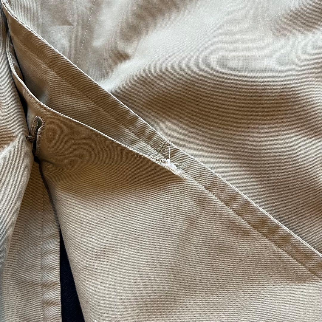 バーバリー　ステンカラーコート　ライナー付き　ノバチェック　カーキ　比翼ボタン