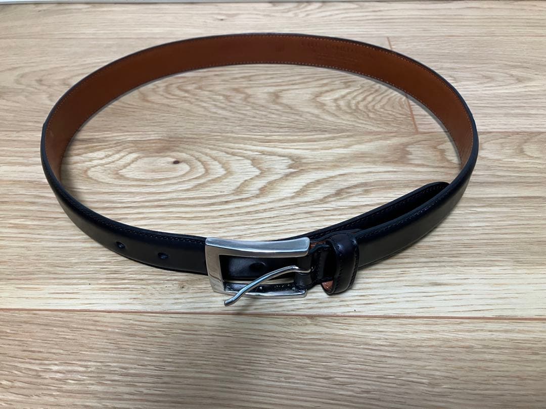 コードバン　レザー ベルト　鎌倉シャツ　ブラック　80