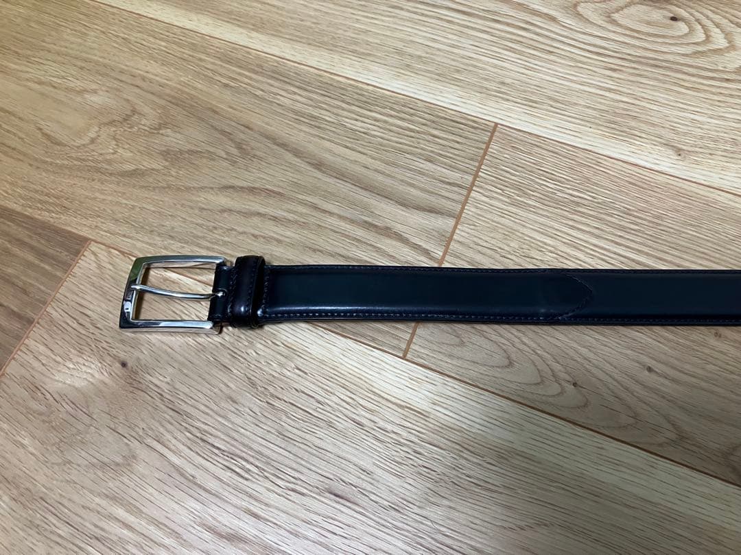 コードバン　レザー ベルト　鎌倉シャツ　ブラック　80