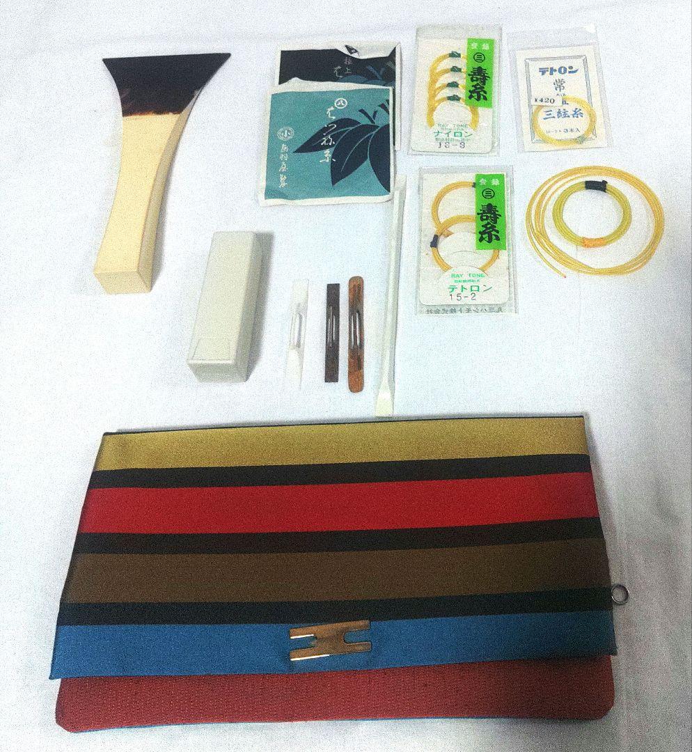 三味線 津軽三味線　正寸　太棹　東さわり　ハードケース付【皮破れ】