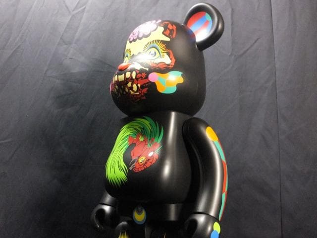 現代美術 田名網敬一　直筆サイン『BE@RBRICK 1000％黒』1205A