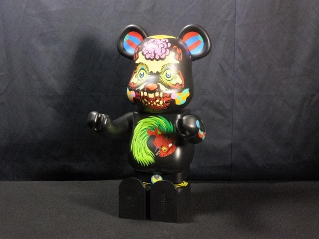 現代美術 田名網敬一　直筆サイン『BE@RBRICK 1000％黒』1205A