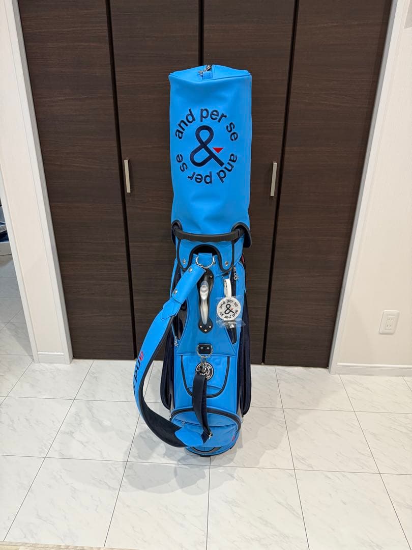 and per se 2025年新作キャディバッグユニセックス　ターコイズブルー
