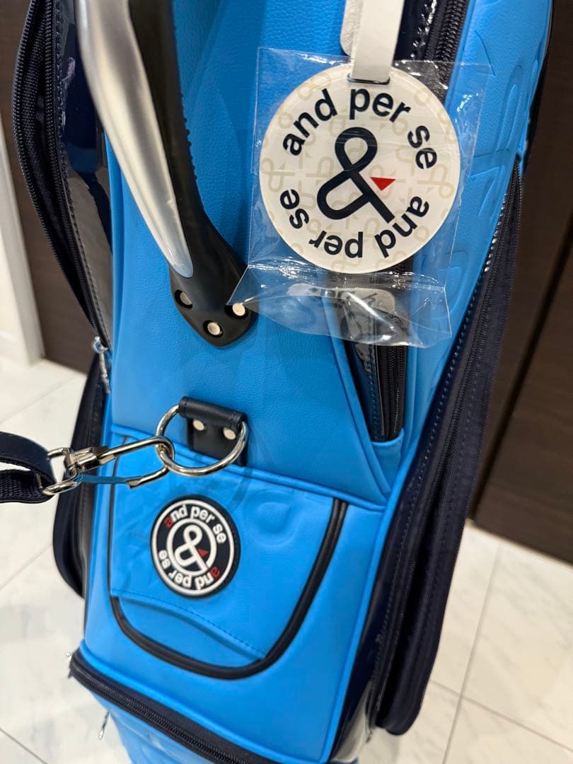 and per se 2025年新作キャディバッグユニセックス　ターコイズブルー