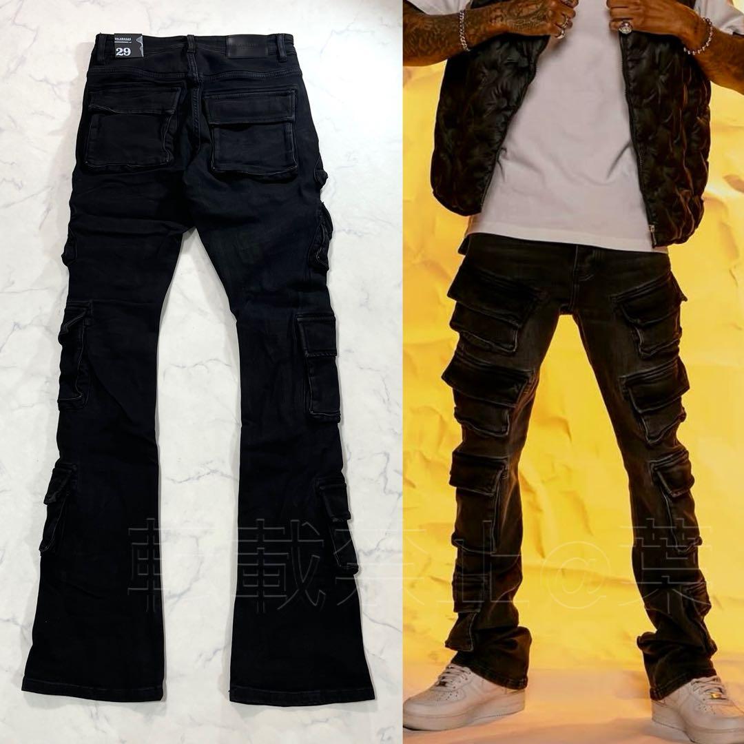 VALABASAS バラバサス カーゴスタックフレアデニム ブラック 新品 S