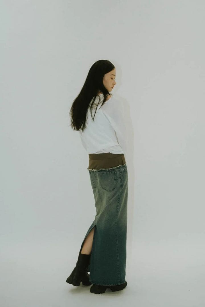 Knuth Marf docking maxi denim skirt 新品