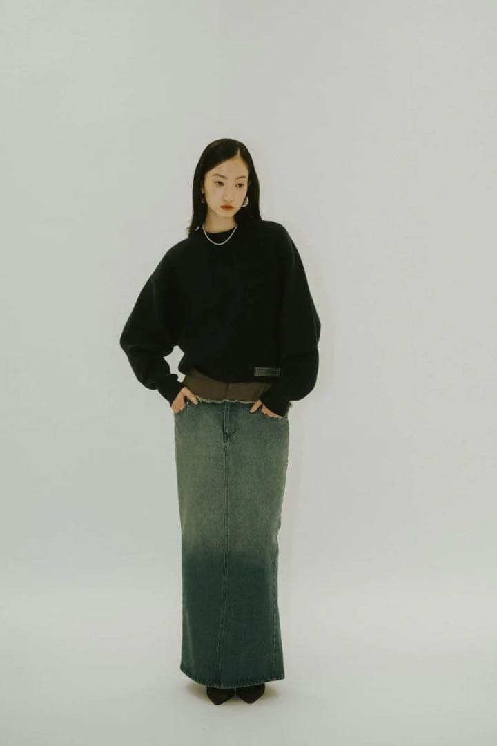 Knuth Marf docking maxi denim skirt 新品