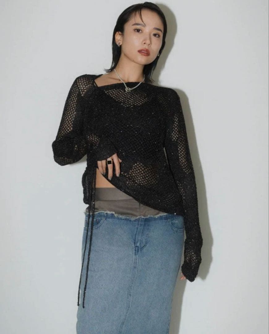 Knuth Marf docking maxi denim skirt 新品