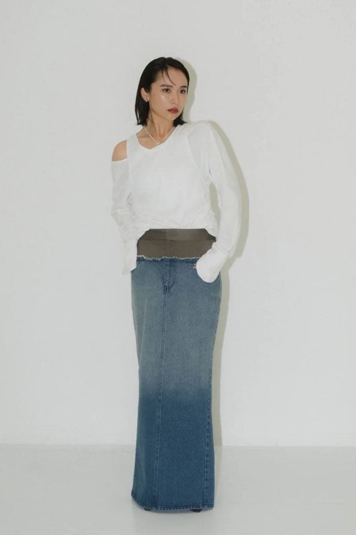 Knuth Marf docking maxi denim skirt 新品