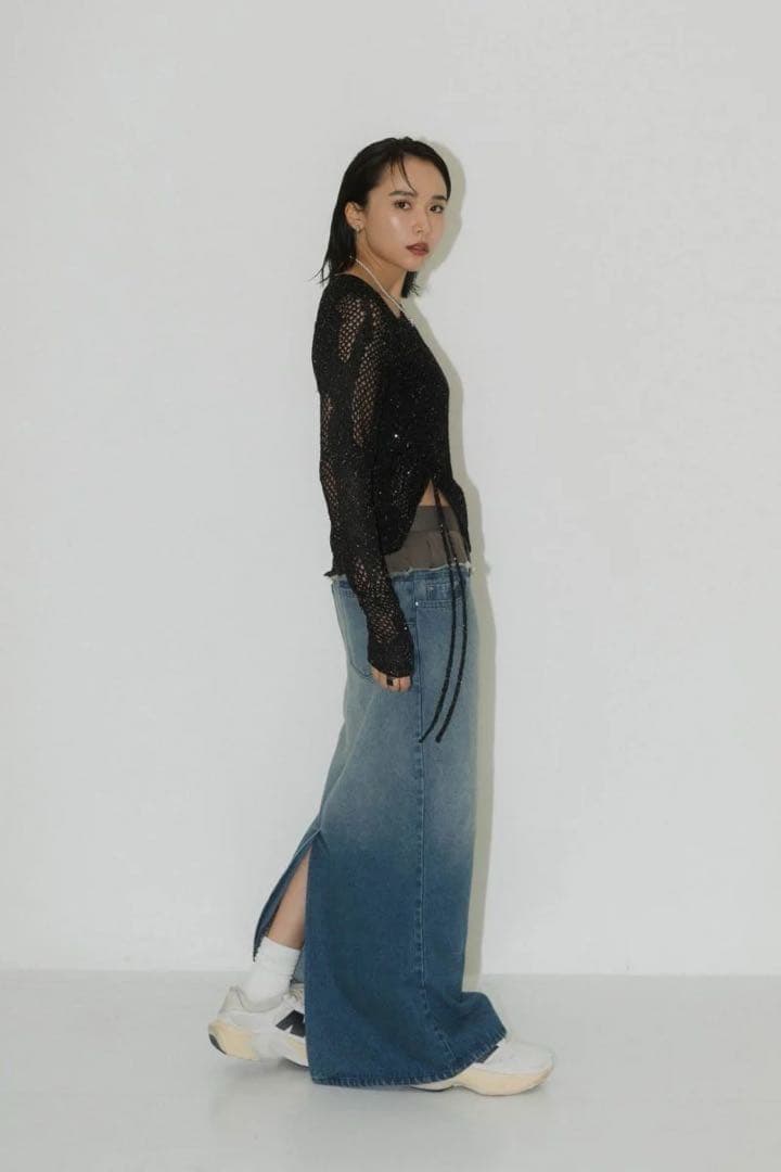 Knuth Marf docking maxi denim skirt 新品